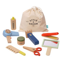 9 Piece Wooden Pretend Play Hair Styling & Grooming Kit