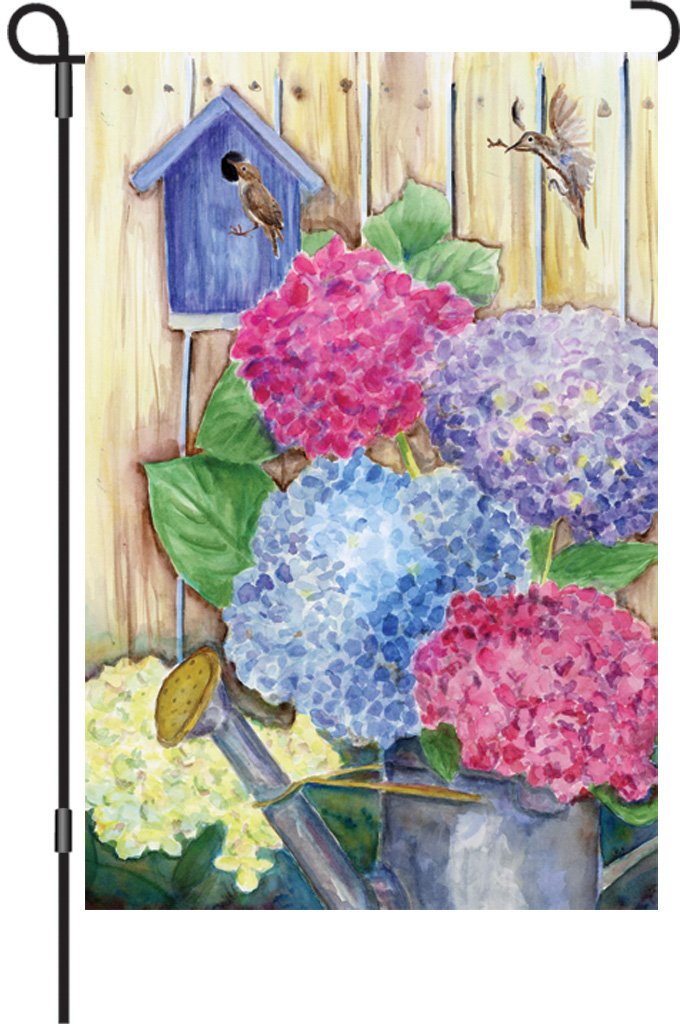 Premier 51035 Garden Illuminated Flag, Colorful Hydrangeas, 12 by 18-Inch