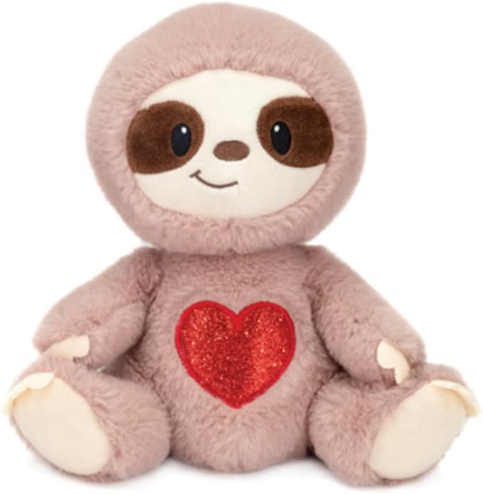 9.5" Sloth with Glittered Heart Belly