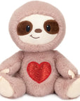 9.5" Sloth with Glittered Heart Belly