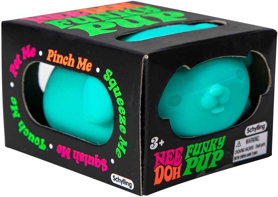 Schylling Nee Doh Funky Pup - Sensory Fidget Toy - Assorted Colors - (Pack of 1)