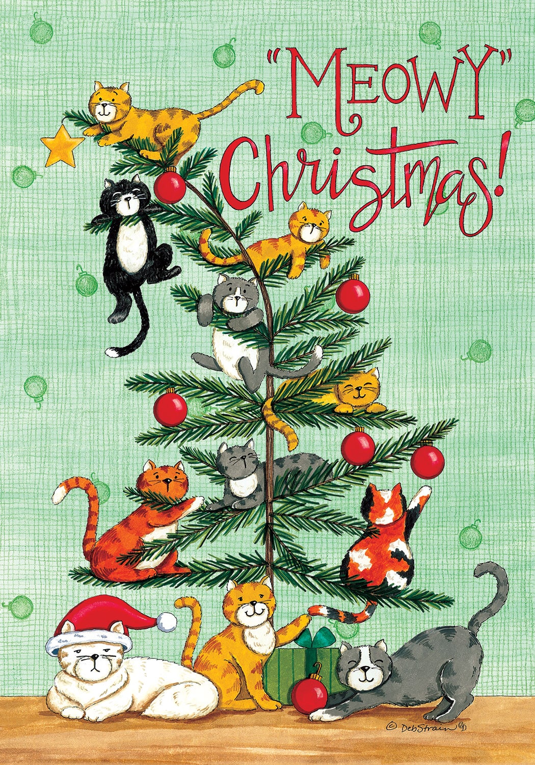 Meowy Christmas - 12&quot; x 18&quot; Garden Flag