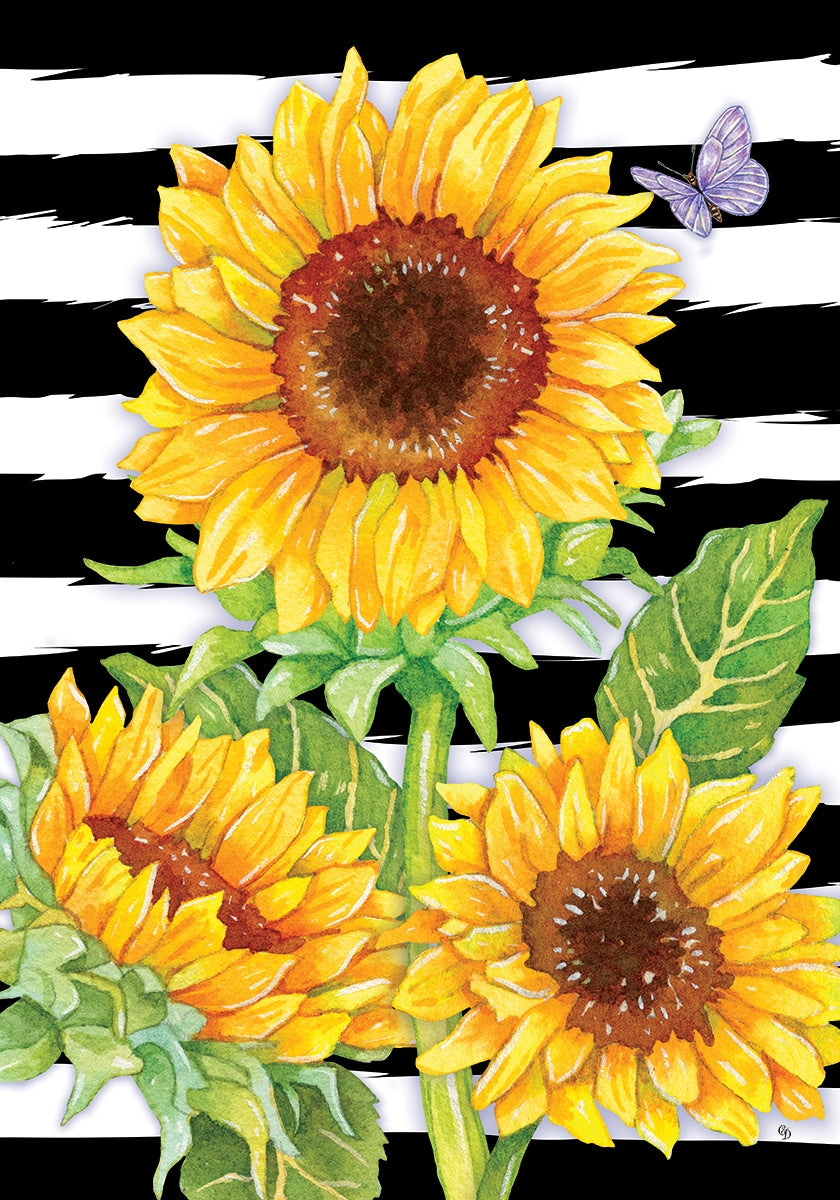 Sunflower Stripes - 12&quot; x 18&quot; Garden Flag