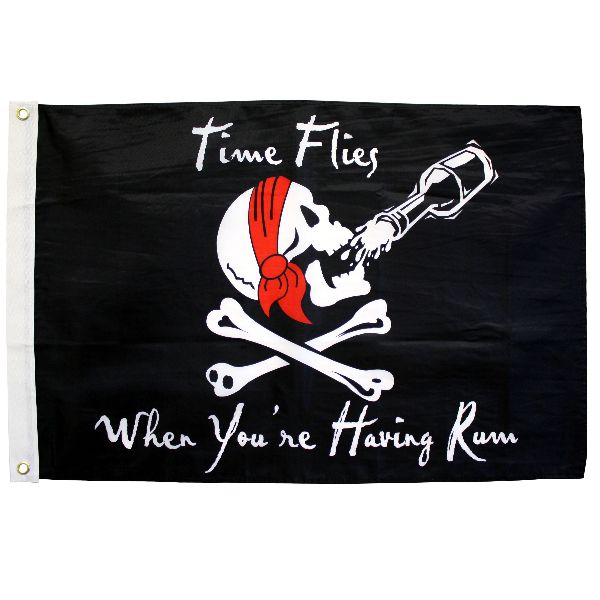 Time Flies When Having Rum 3x5 Grommet Flag