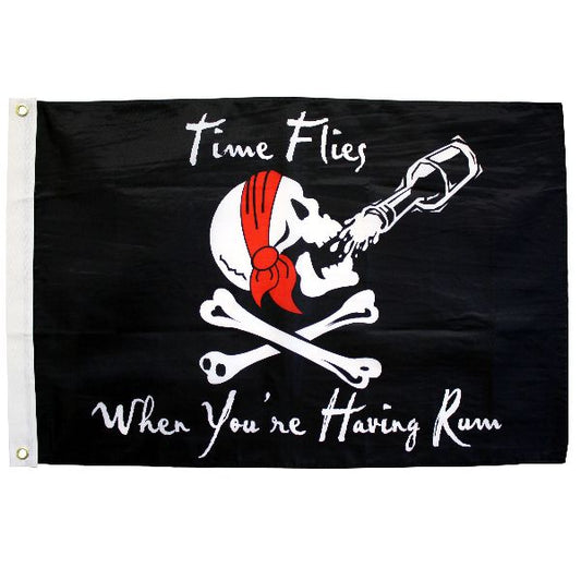 Time Flies When Having Rum 3x5 Grommet Flag