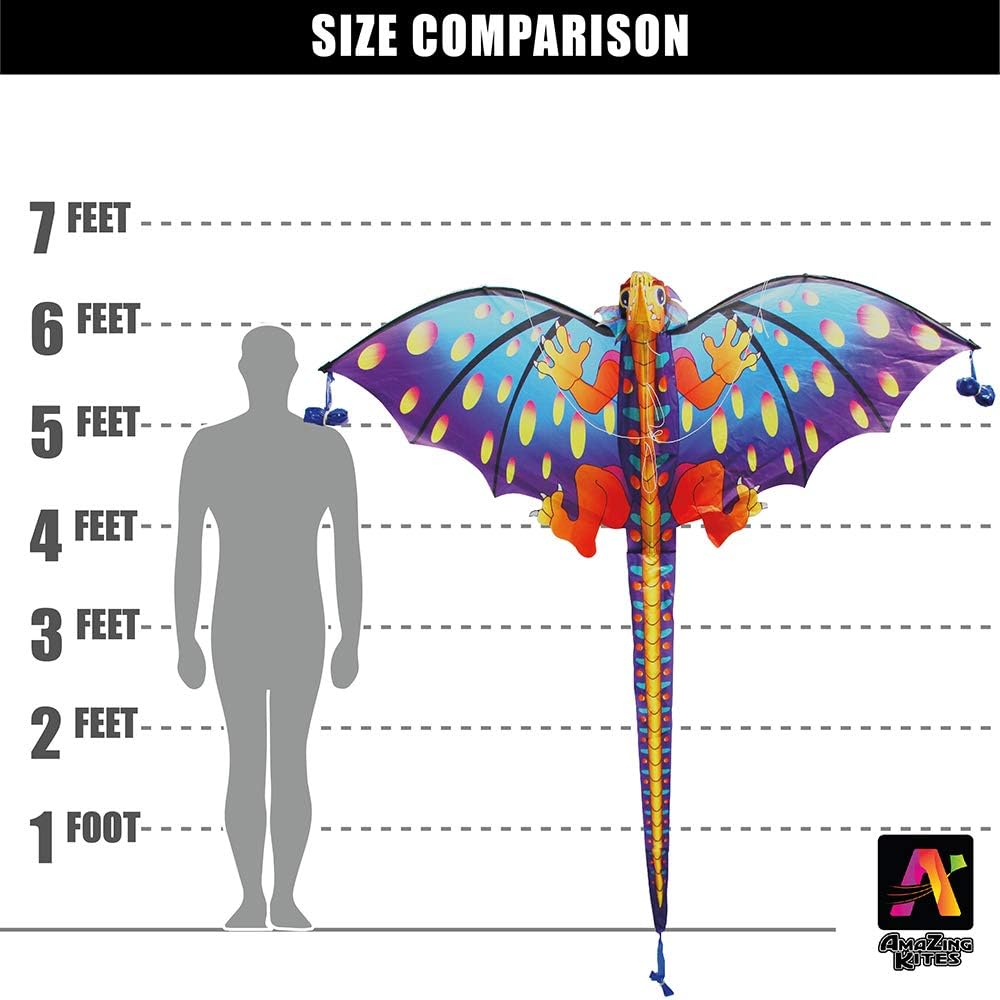 78" Collapsible Orange Dragon Kite