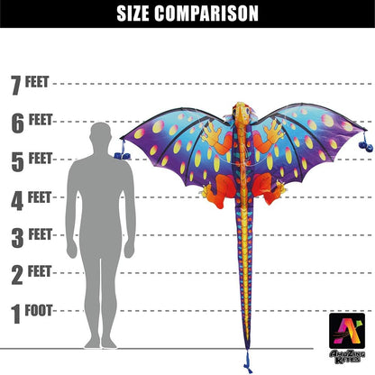 78" Collapsible Orange Dragon Kite