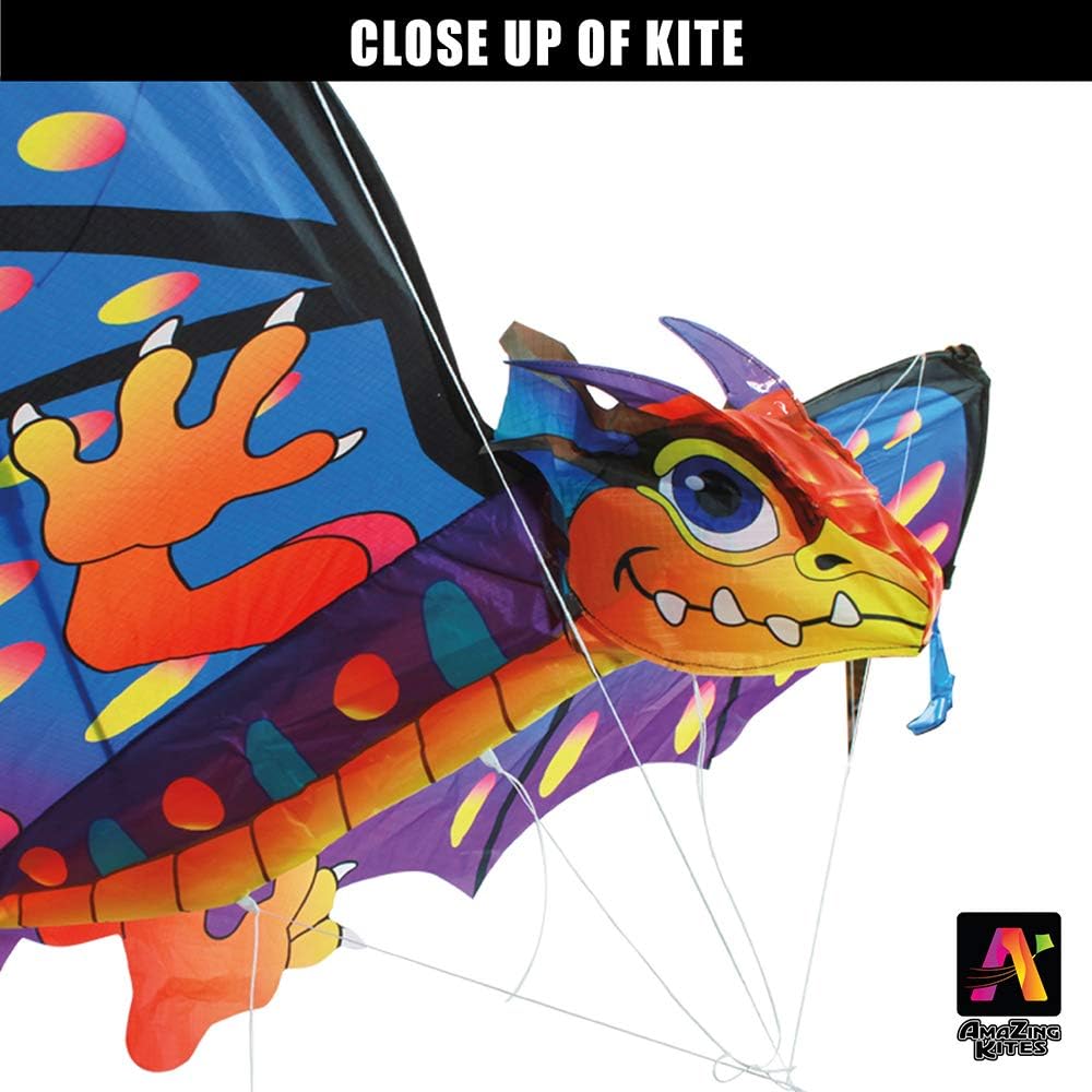 78" Collapsible Orange Dragon Kite