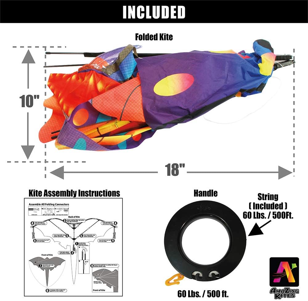 78" Collapsible Orange Dragon Kite