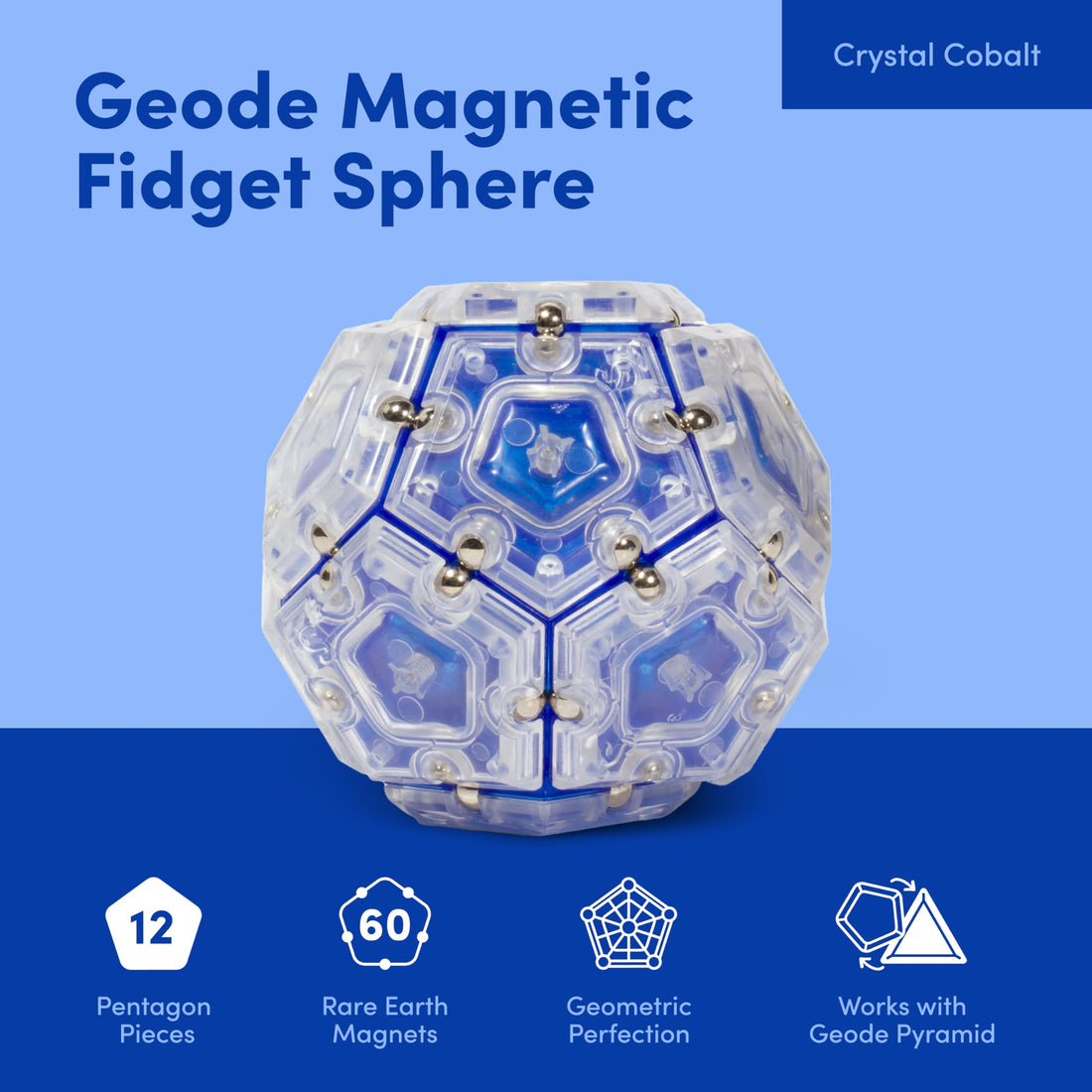 Speks Geode Sphere Magnetic Fidget Toy - Cobalt