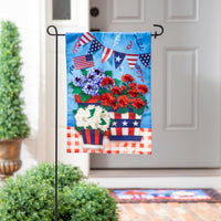 Evergreen Patriotic Flower Pot Garden Linen Flag 12.5 x 18 Inches Indoor Outdoor Decor