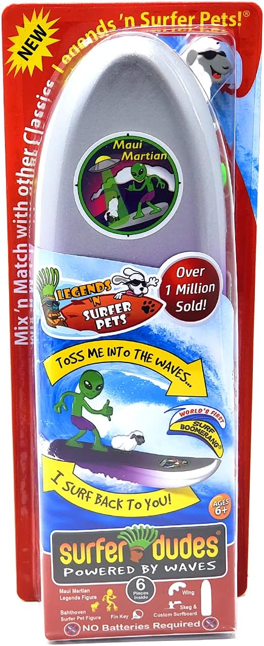 Surfer Dudes & Pet Mini-Surfer and Surfboard Toy - Maui Martian and Bahthoven