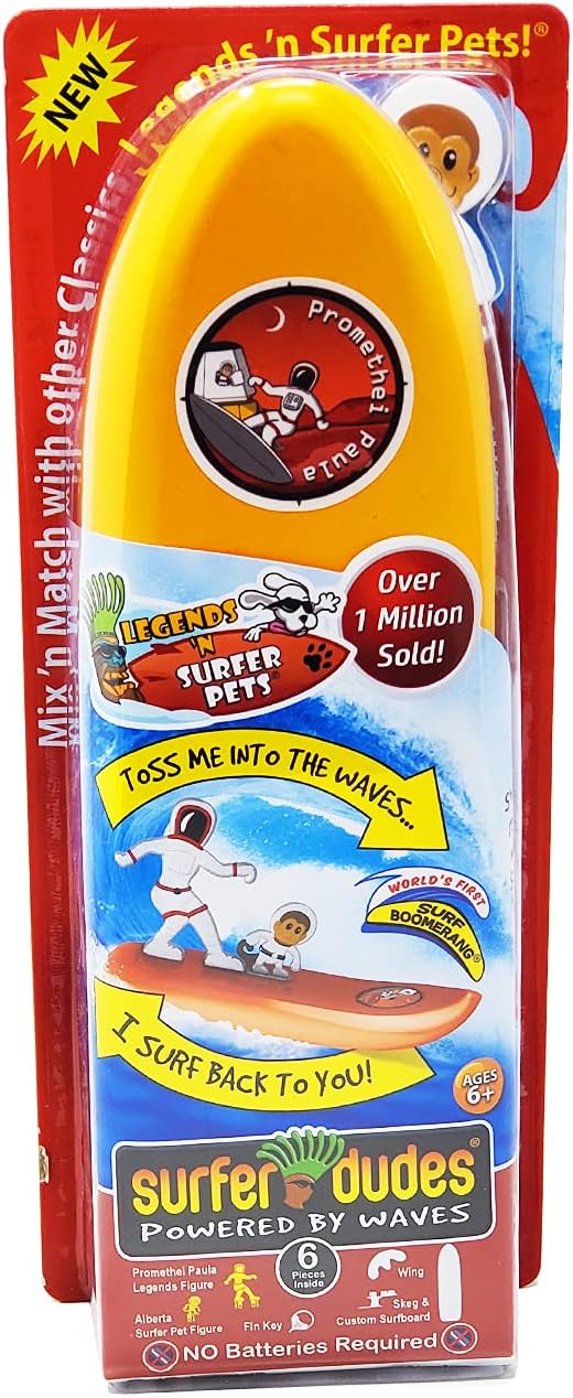 Surfer Dudes & Pet Mini-Surfer and Surfboard Toy - Promethei Paula and Alberta