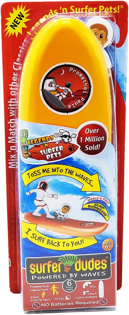 Surfer Dudes & Pet Mini-Surfer and Surfboard Toy - Promethei Paula and Alberta