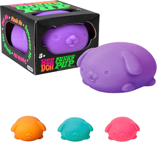 Schylling Nee Doh Funky Pup - Sensory Fidget Toy - Assorted Colors - (Pack of 1)
