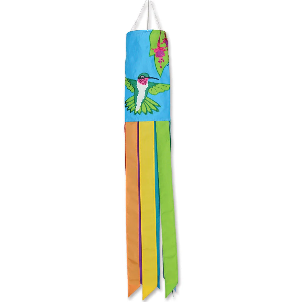 40" Embroidered Windsock - Hummingbirds