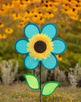 12" Sunflower Wind Spinner - Teal