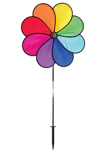 Rainbow Dazy 8-Petal 19" Garden Spinner