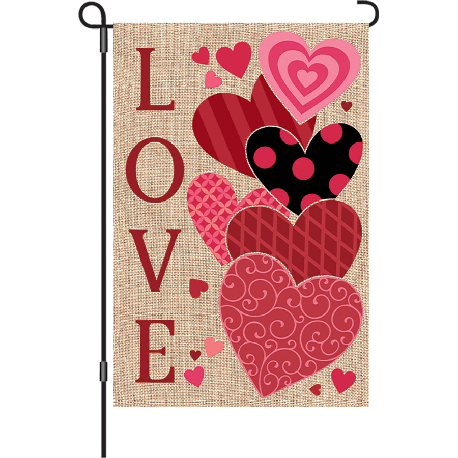 Love Hearts Garden Flag