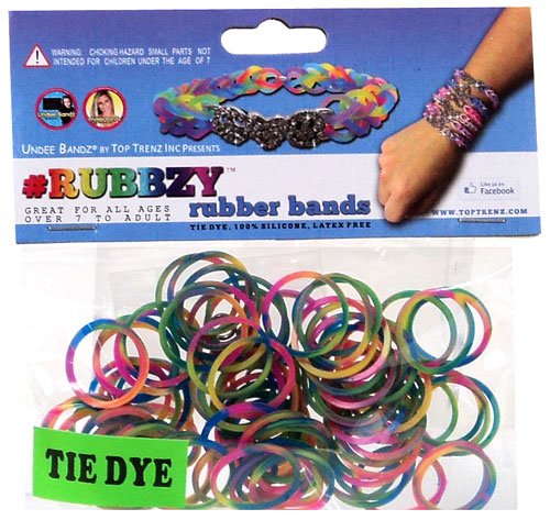 Glitter Tie Dye Loom Bands - Green, Pink, Purple, Blue, Yellow