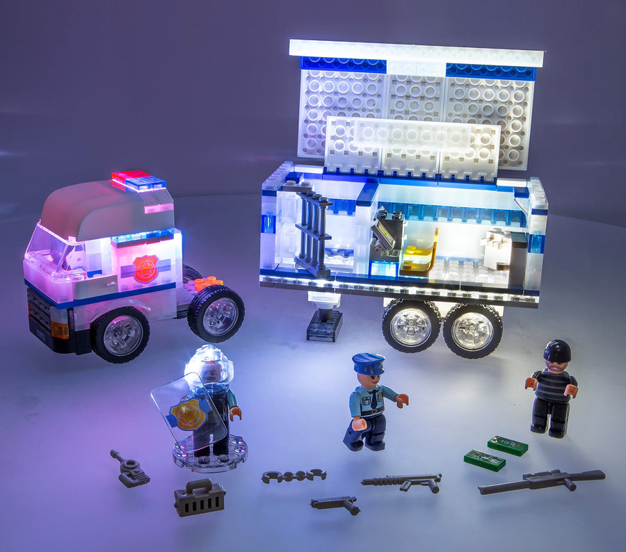 Laser Pegs Mobile Police Unit Light Up Building Kit (300Piece)