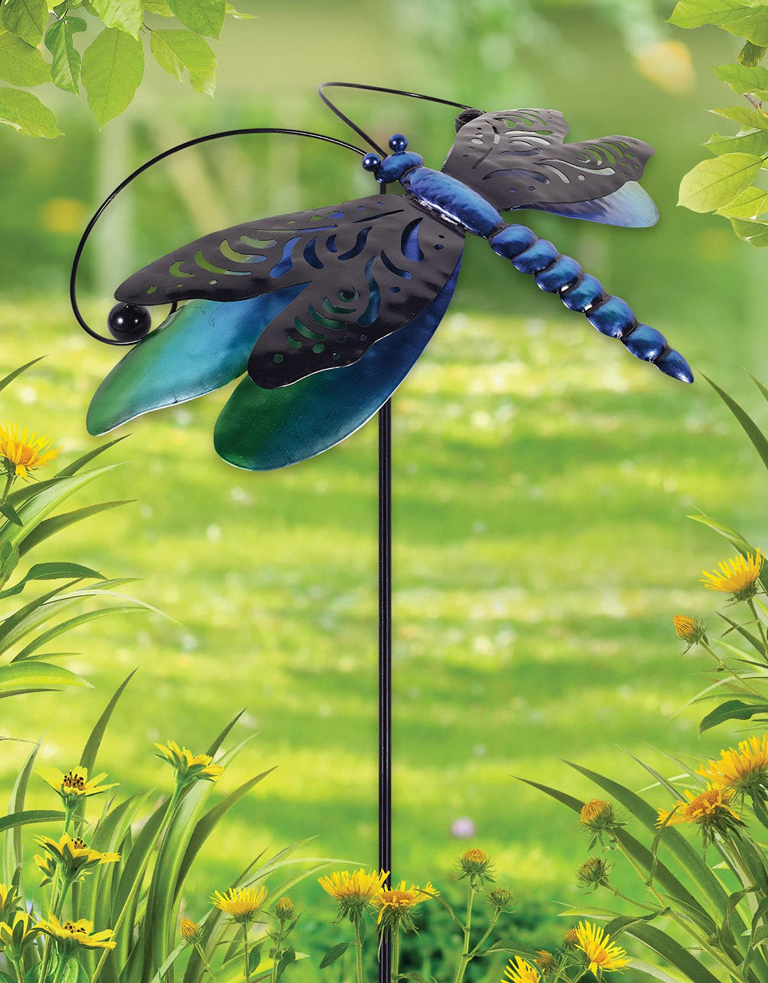 Garden in Motion-Balancing 43-Inch Spinner Stake - Dragonfly