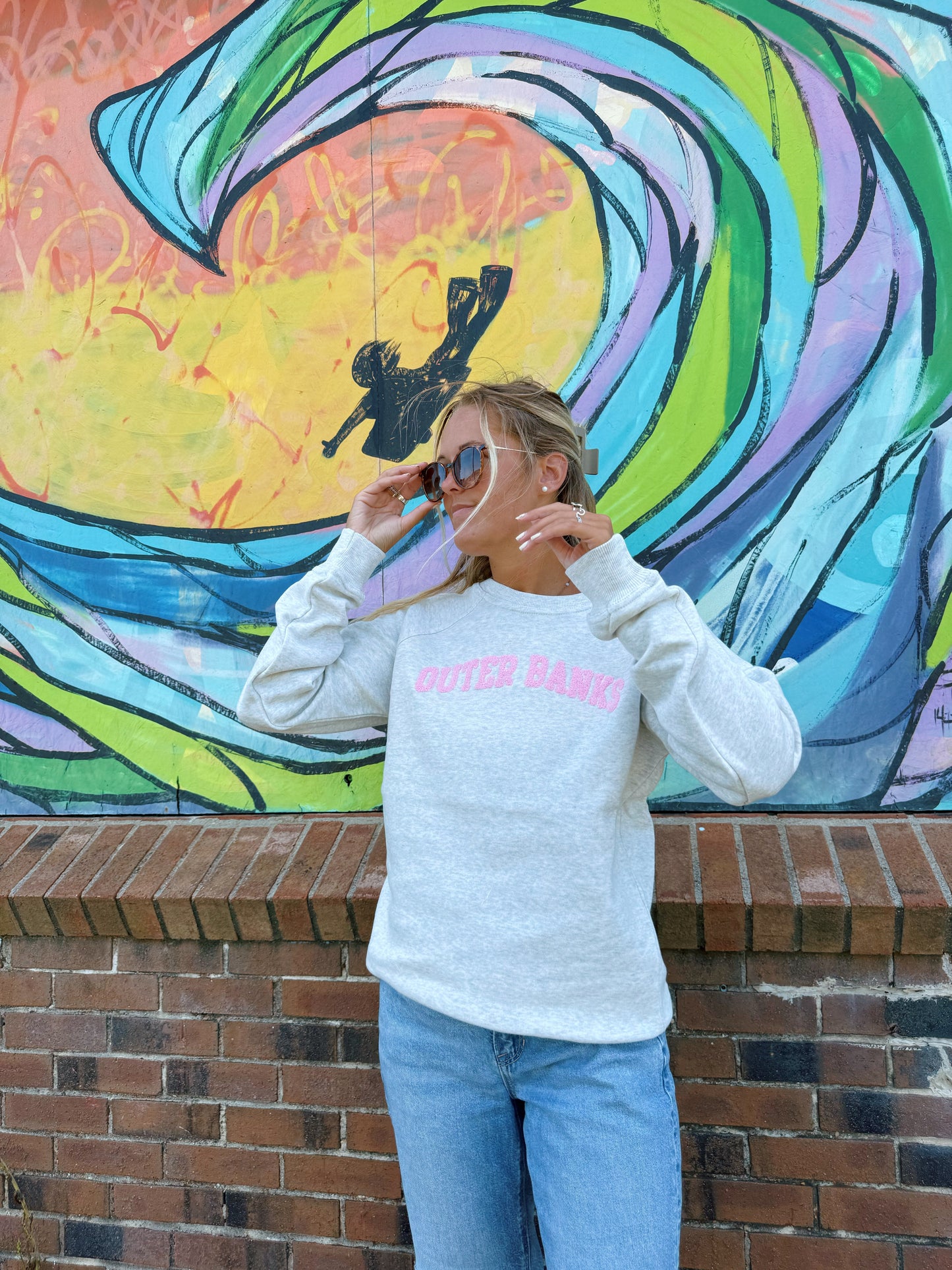 Outer Banks Chenille Applique Crewneck Sweatshirt