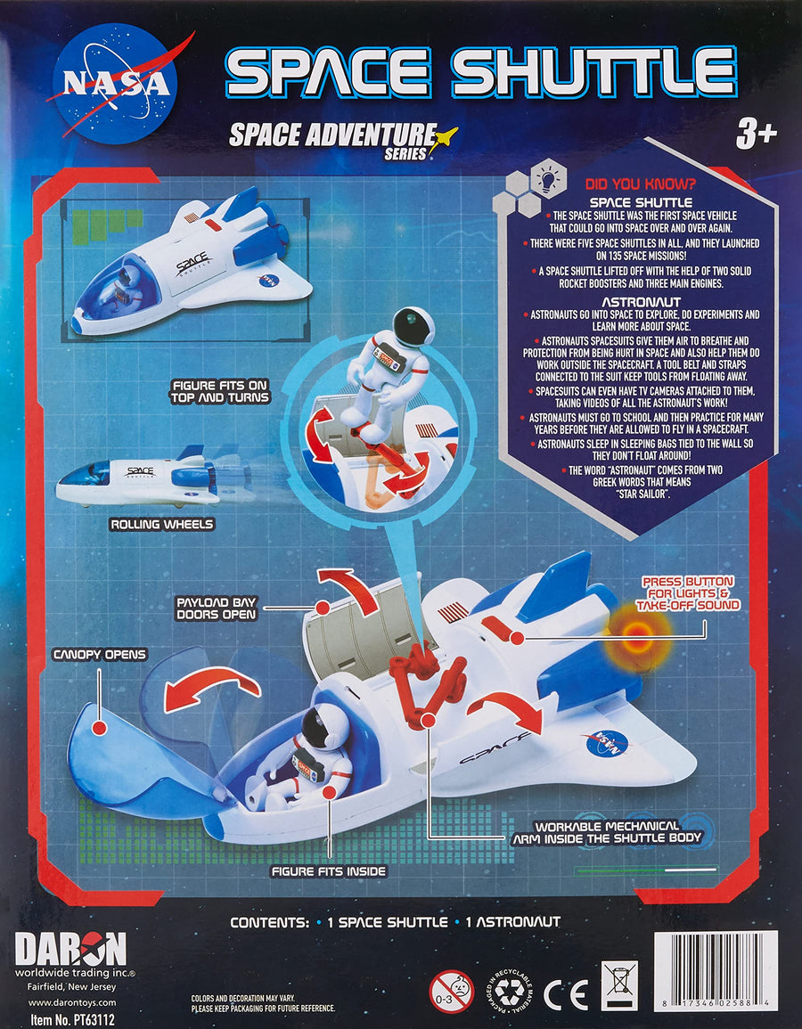 Daron NASA Space Adventure Series: Space Shuttle with Lights & Sounds & Figure, Approx 9" X 7"