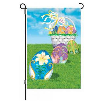 Premier Kites 51821 Garden Brilliance Flag, Easter Egg Hunt, 12 by 18-Inch