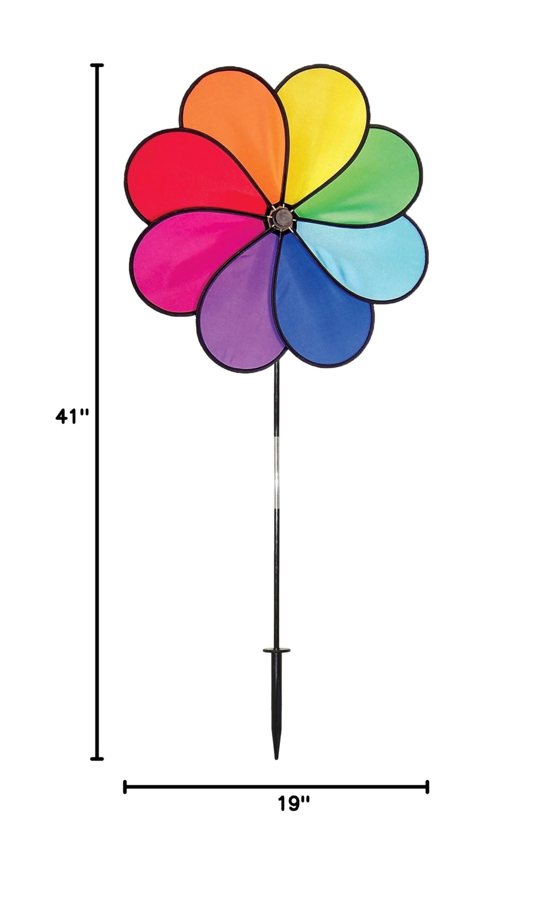 Rainbow Dazy 8-Petal 19" Garden Spinner