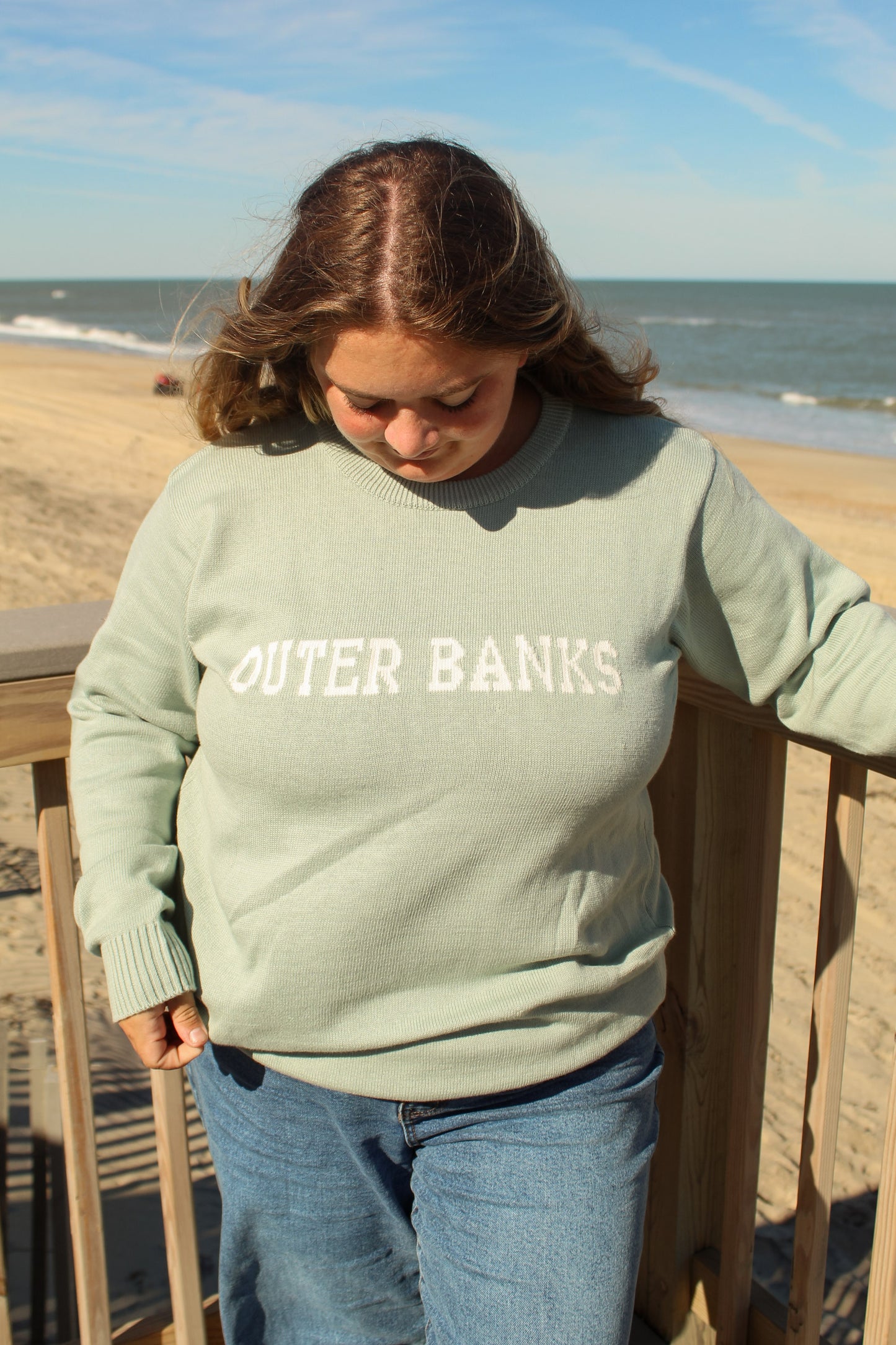 Outer Banks Sweater - Stonewash Green