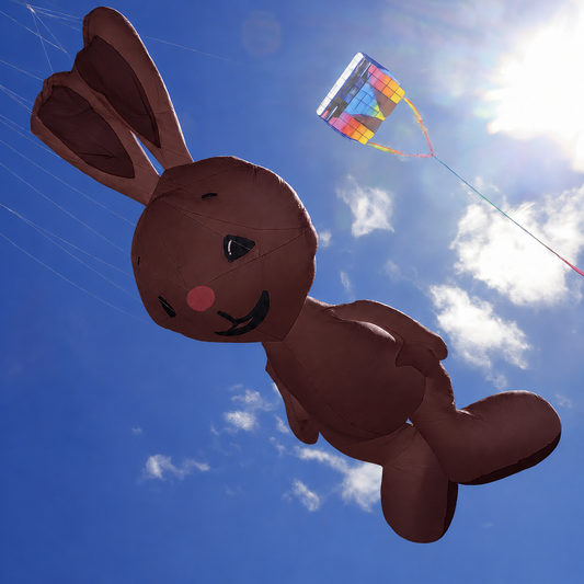 4.5m Giant Rabbit Inflatable Line Laundry - Brown