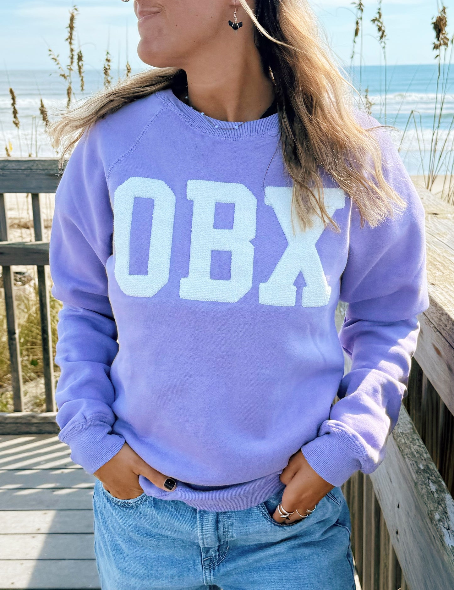 OBX Chenille Applique Crewneck Sweatshirt