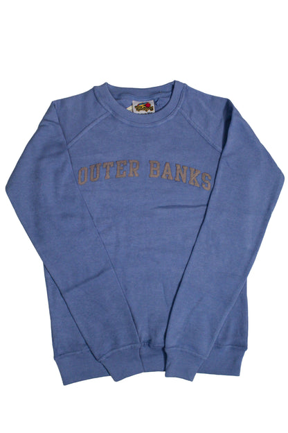 Outer Banks Applique Arch Crewneck - Washed Denim