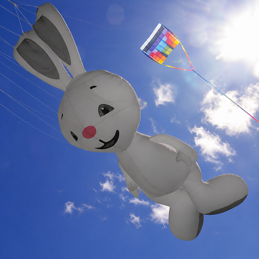 4.5m Giant Rabbit Inflatable Line Laundry - Gray