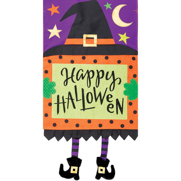 Witch Legs Happy Halloween Garden Sized Flag - 12" x 18"