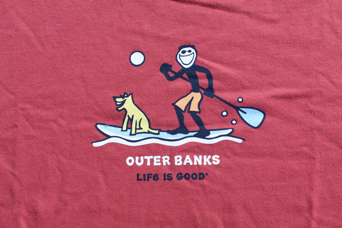 Life is Good - Outer Banks JAKE PADDLEBOARD Men's Tee