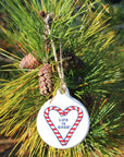 LIFE IS GOOD White CANDY CANE ORNAMENT