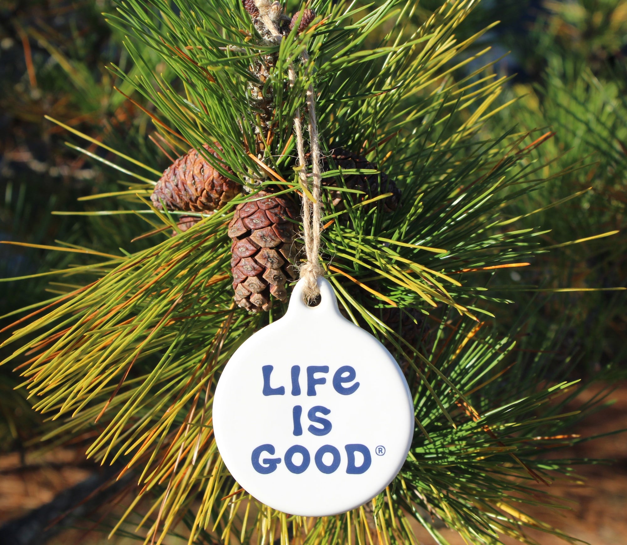 LIFE IS GOOD White CANDY CANE ORNAMENT