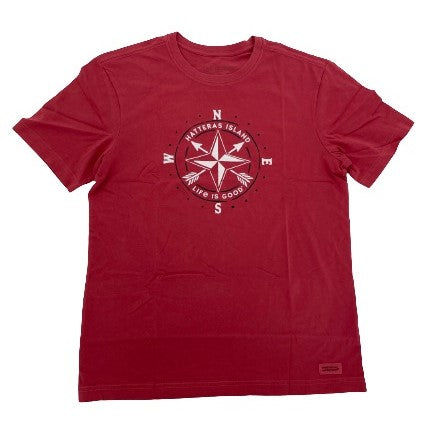 Life is Good - Outer Banks Hatteras Island Go Places Compass Short Sleeve T-Shirt