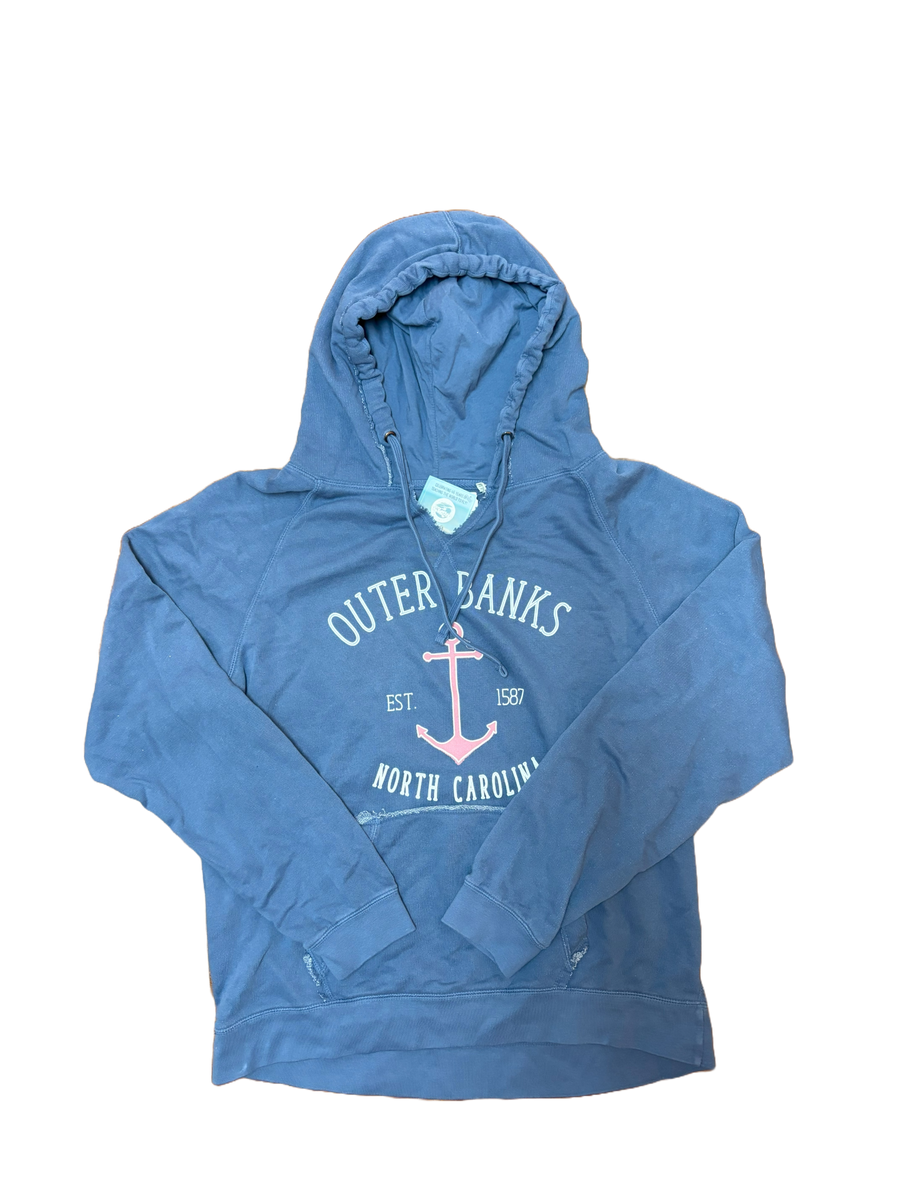 Outer Banks Pink Anchor V-Neck Hooded Sweatshirt