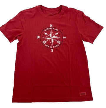 Life is Good - Outer Banks Corolla Go Places Compass T-Shirt