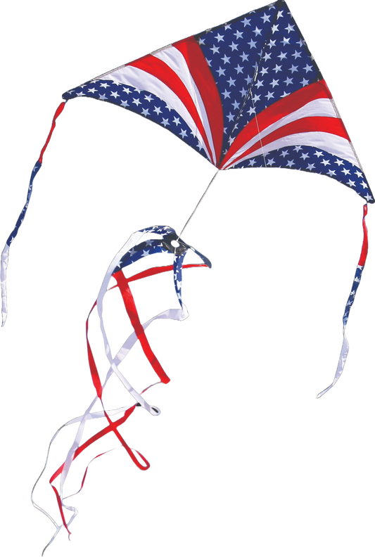 6.5 Foot Festive Sky Delta Kite Package - PATRIOTIC