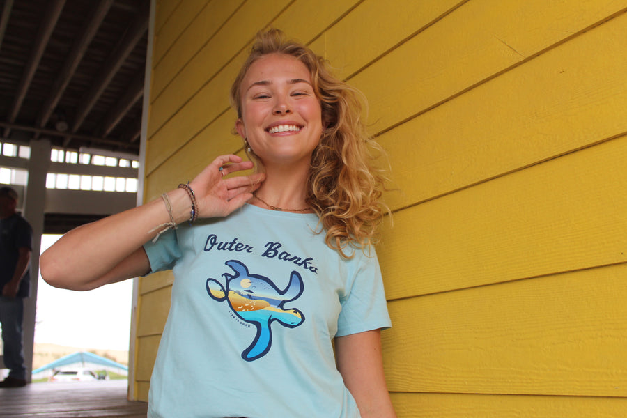 Life is Good - Outer Banks Blue Turtlescape T-Shirt