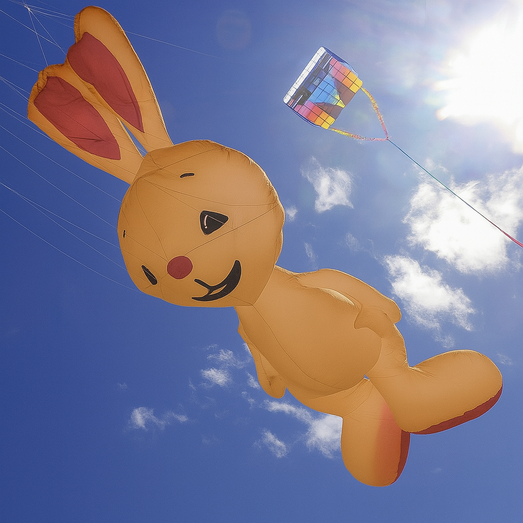 4.5m Giant Rabbit Inflatable Line Laundry - Tan