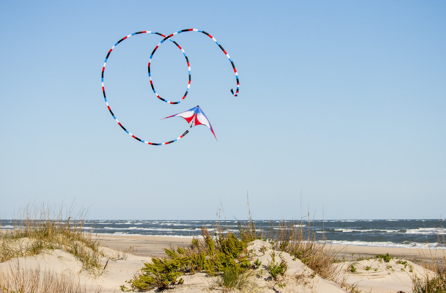 KHK Exclusive Prism 75' Tube Tail - Red White & Blue Stripes