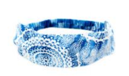 Elastic Back Headband - BLUE WATERCOLOR