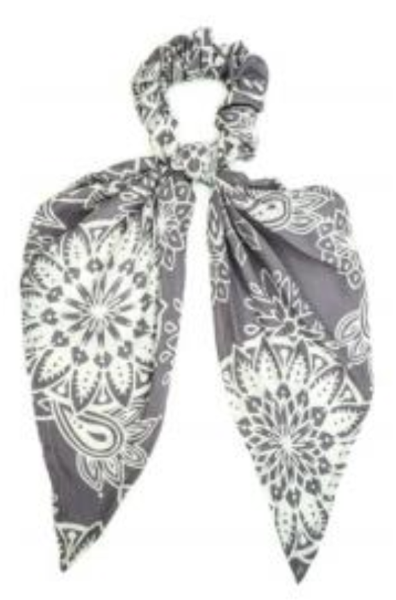 Scarf Scrunchie - PURPLE GREY