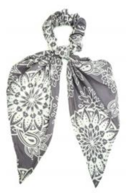 Scarf Scrunchie - PURPLE GREY