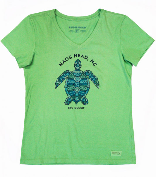 Life is Good - Outer Banks Nags Head Tribal Sea Turtle T-Shirt